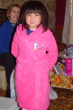 Kasen wearing her new robe